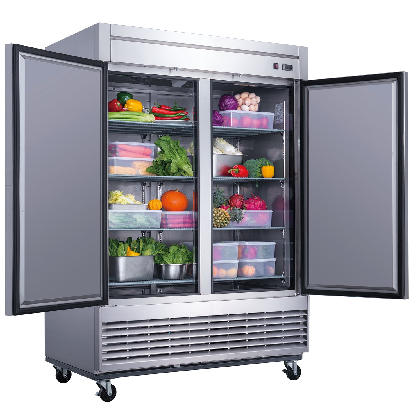 D55F 2-Door Commercial Freezer in Stainless Steel