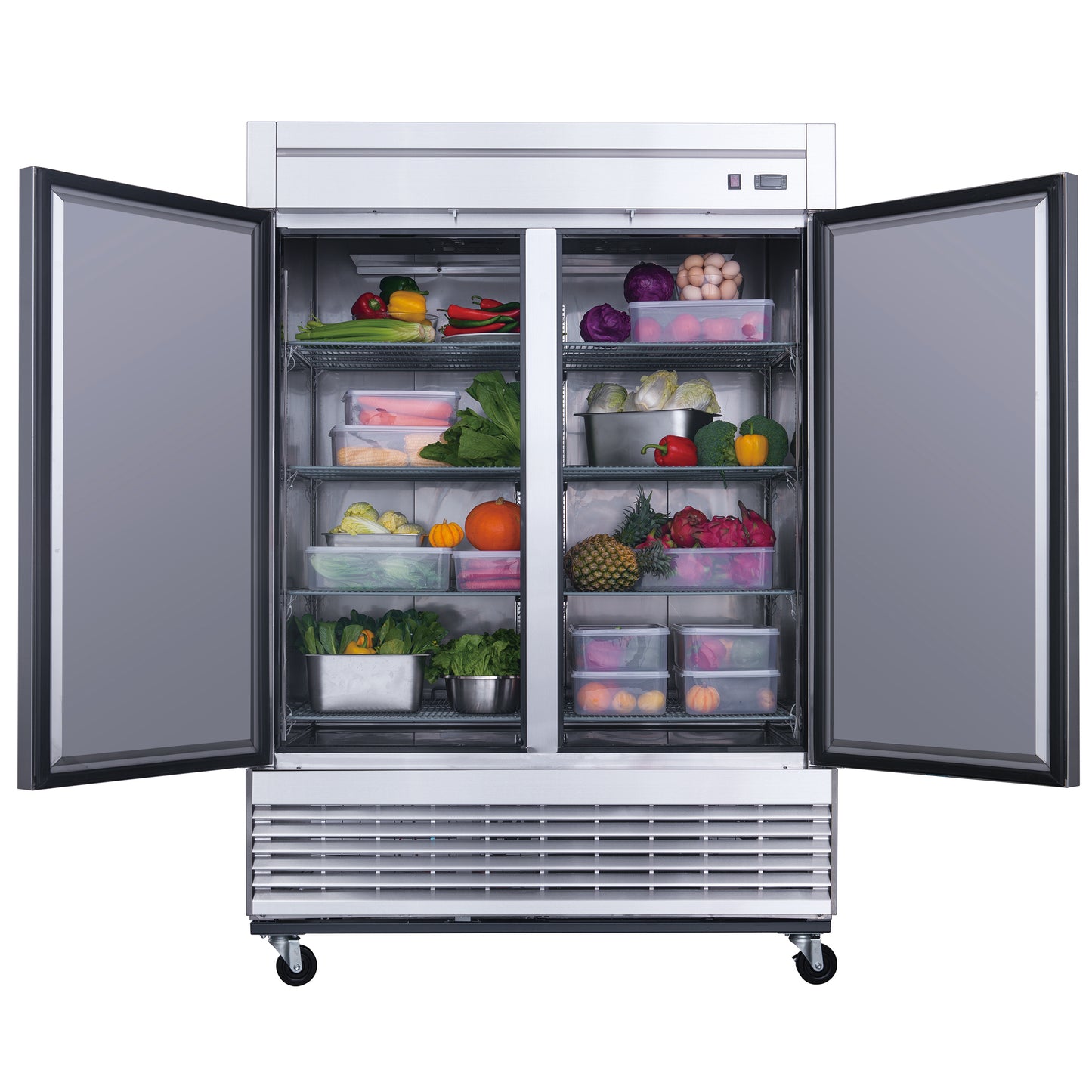 D55F 2-Door Commercial Freezer in Stainless Steel