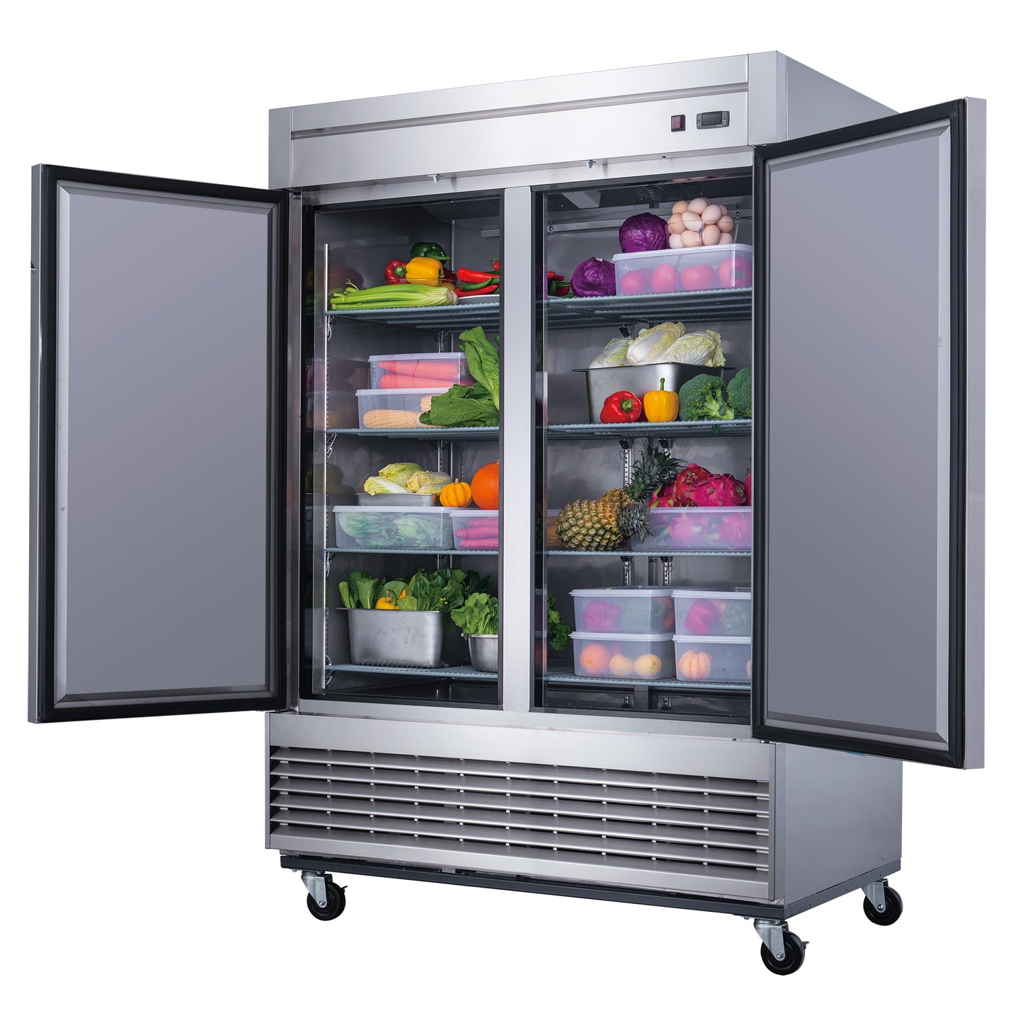 D55F 2-Door Commercial Freezer in Stainless Steel