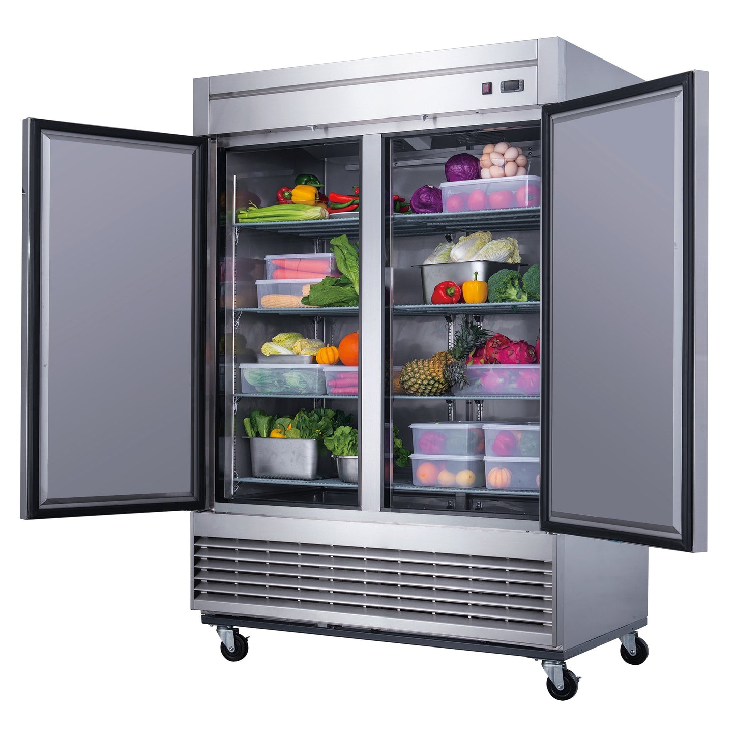 D55R 2-Door Commercial Refrigerator in Stainless Steel