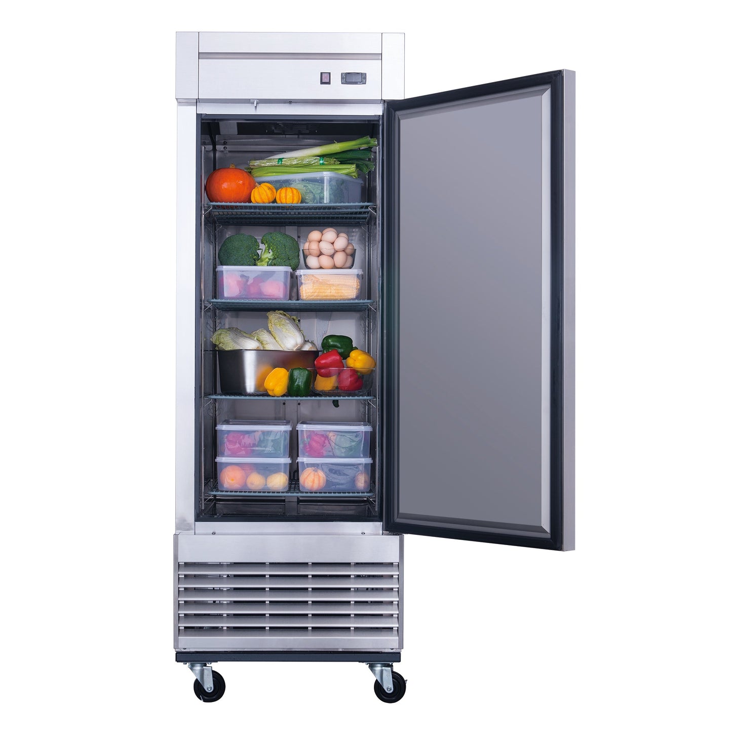 D28F Single Door Commercial Freezer in Stainless Steel