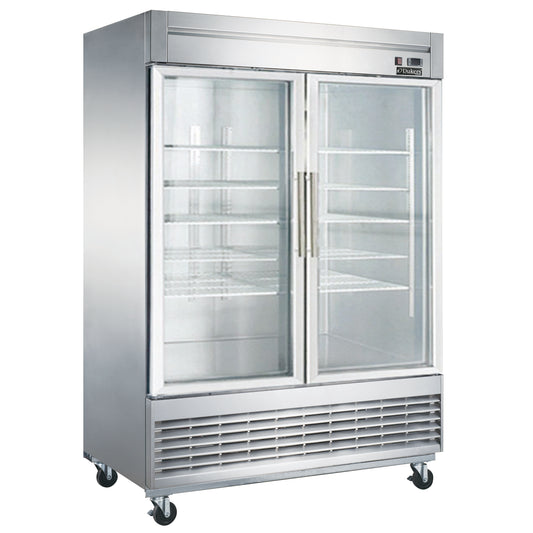 D55R-GS2 Bottom Mount Glass 2-Door Commercial Reach-in Refrigerator