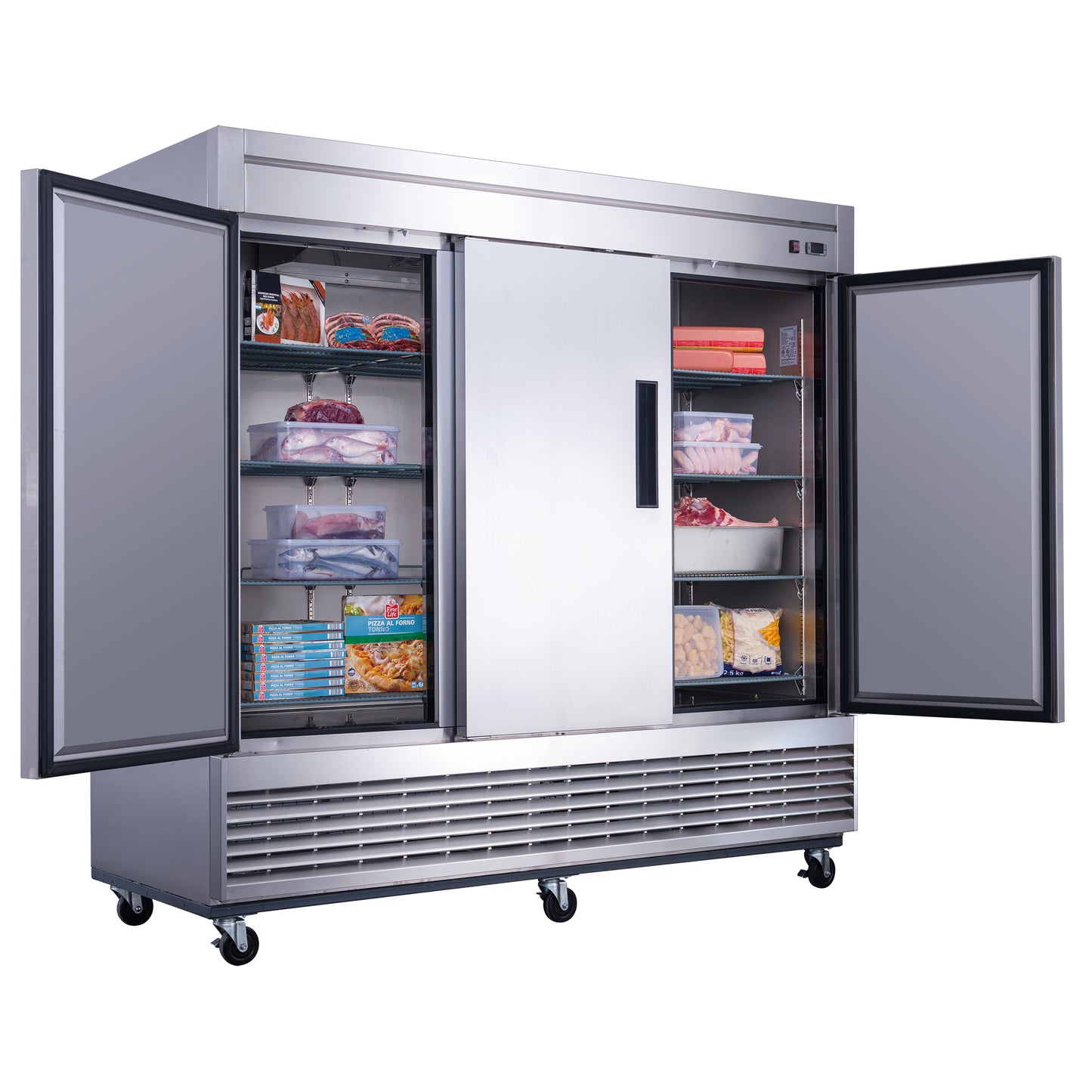 D83F 3-Door Commercial Freezer in Stainless Steel