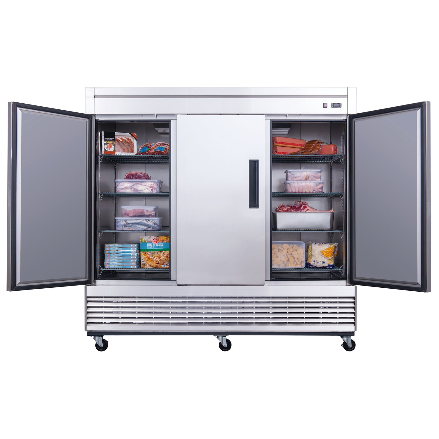 D83F 3-Door Commercial Freezer in Stainless Steel