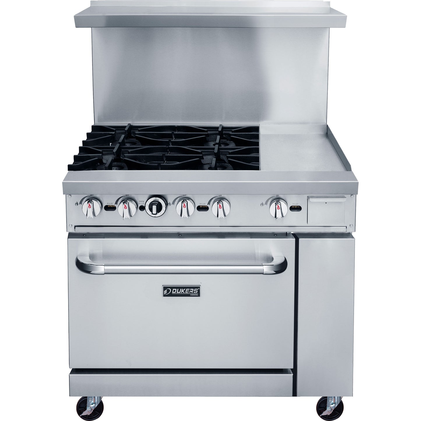 DCR36-4B12GM 36″ Gas Range with Four (4) Open Burners & 12″ Griddle