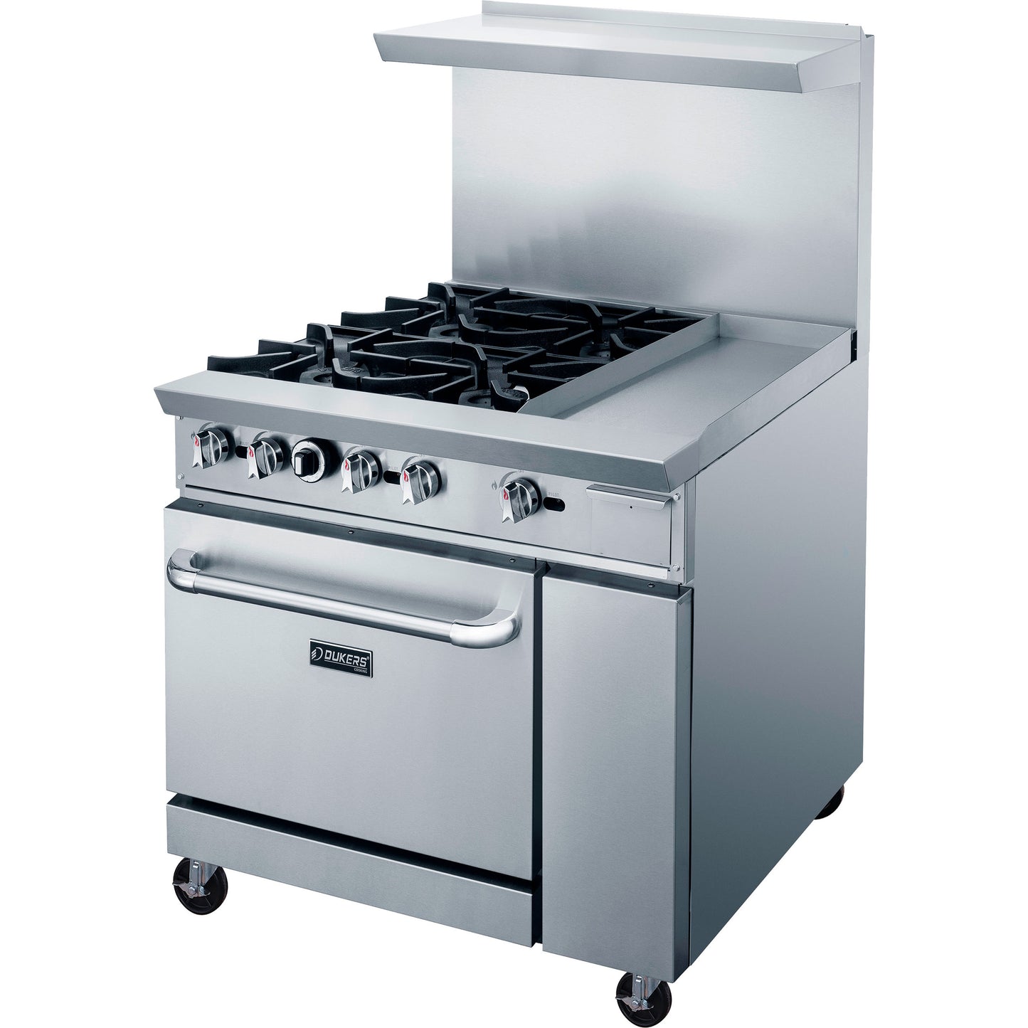 DCR36-4B12GM 36″ Gas Range with Four (4) Open Burners & 12″ Griddle