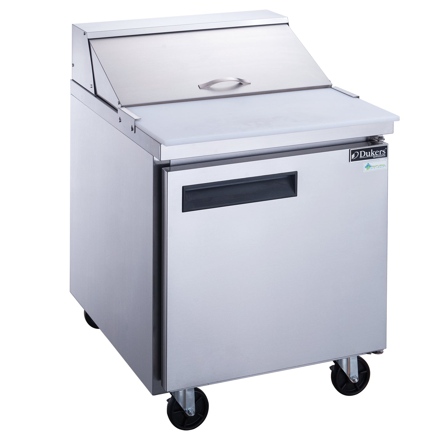 DSP29-8-S1 1-Door Commercial Food Prep Table Refrigerator in Stainless Steel