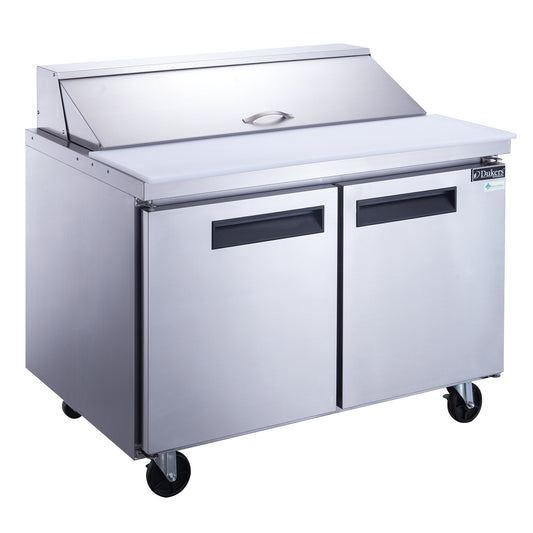 DSP48-12-S2 2-Door Commercial Food Prep Table Refrigerator in Stainless Steel