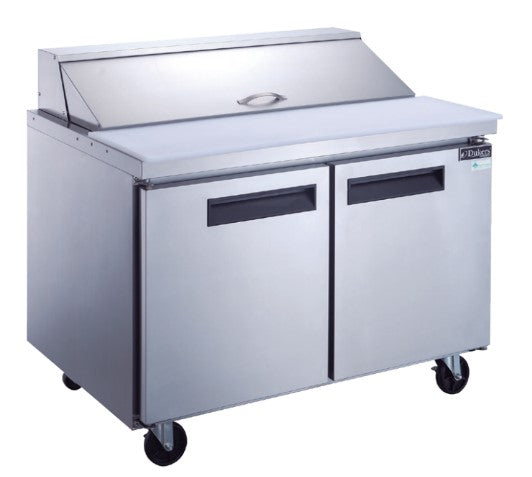 DSP60-16-S2 2-Door Commercial Food Prep Table Refrigerator in Stainless Steel