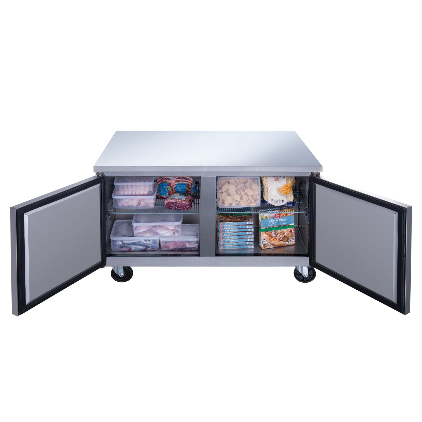 DUC60F 2-Door Undercounter Commercial Freezer in Stainless Steel