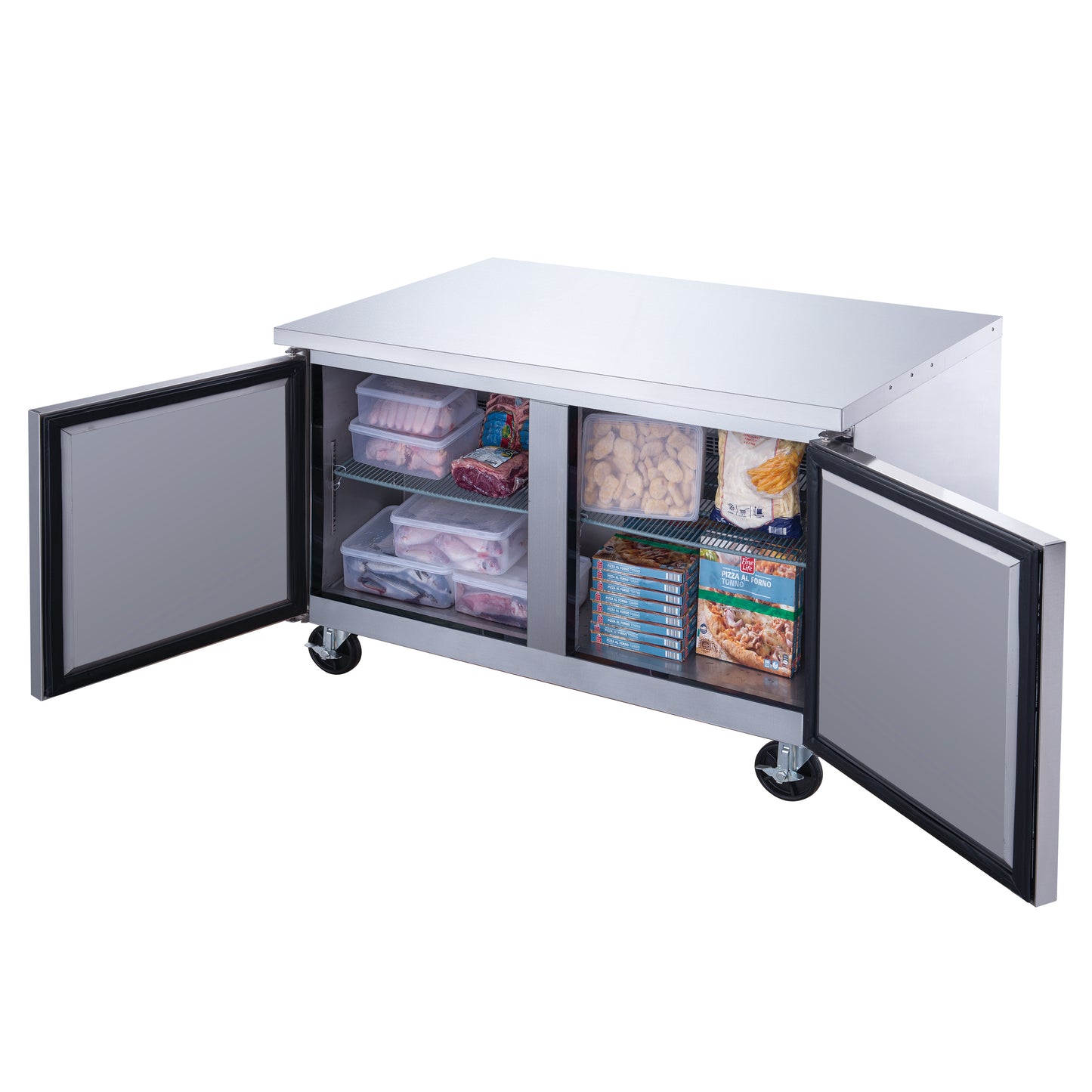 DUC48F 2-Door Undercounter Freezer in Stainless Steel